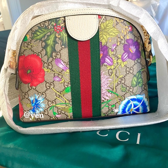 Gucci Ivory Ophidia supreme Floral crossbody bag / shoulder bag - Picture 7 of 15